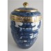 SOLD Caughley 'Barrel' Shaped Vertically Moulded Tea Canister, Decorated with Blue & White 'Pagoda' Pattern, c1785 SOLD